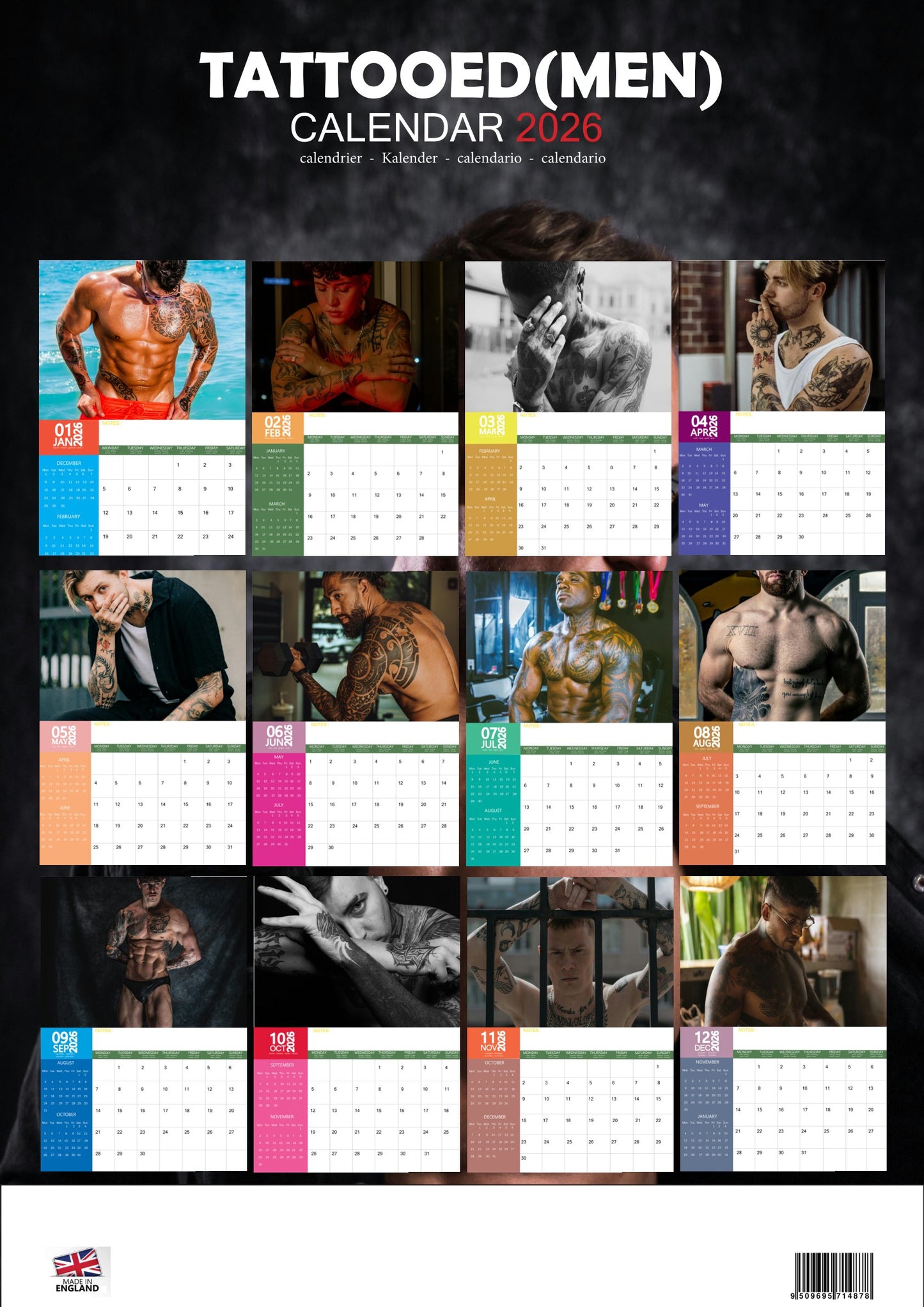 Tattooed Men Calendar 2026 – M-PRA Range