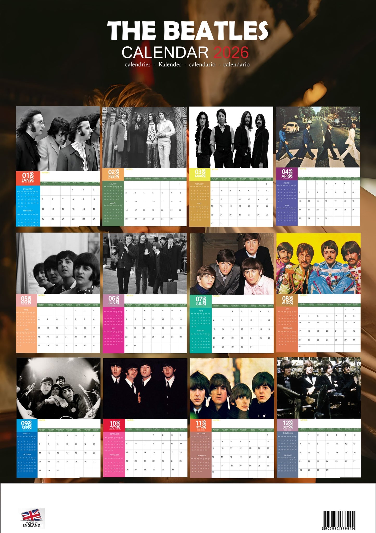 The Beatles Music Calendar 2026 – M-PRA Range