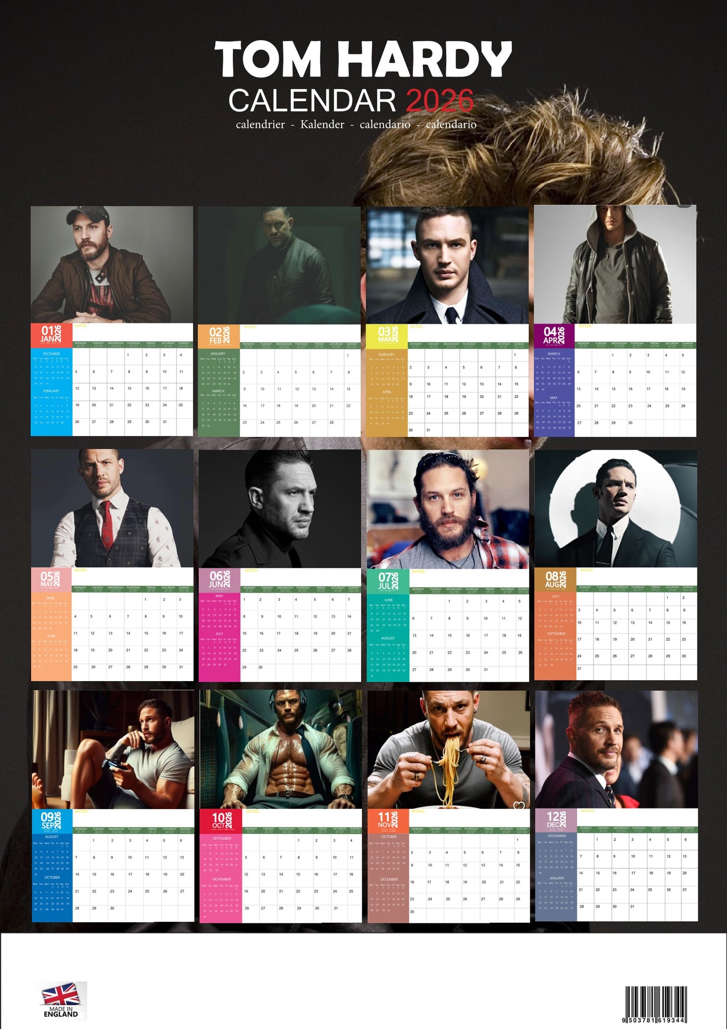 Tom Hardy Celebrity Calendar 2026 – M-PRA Range