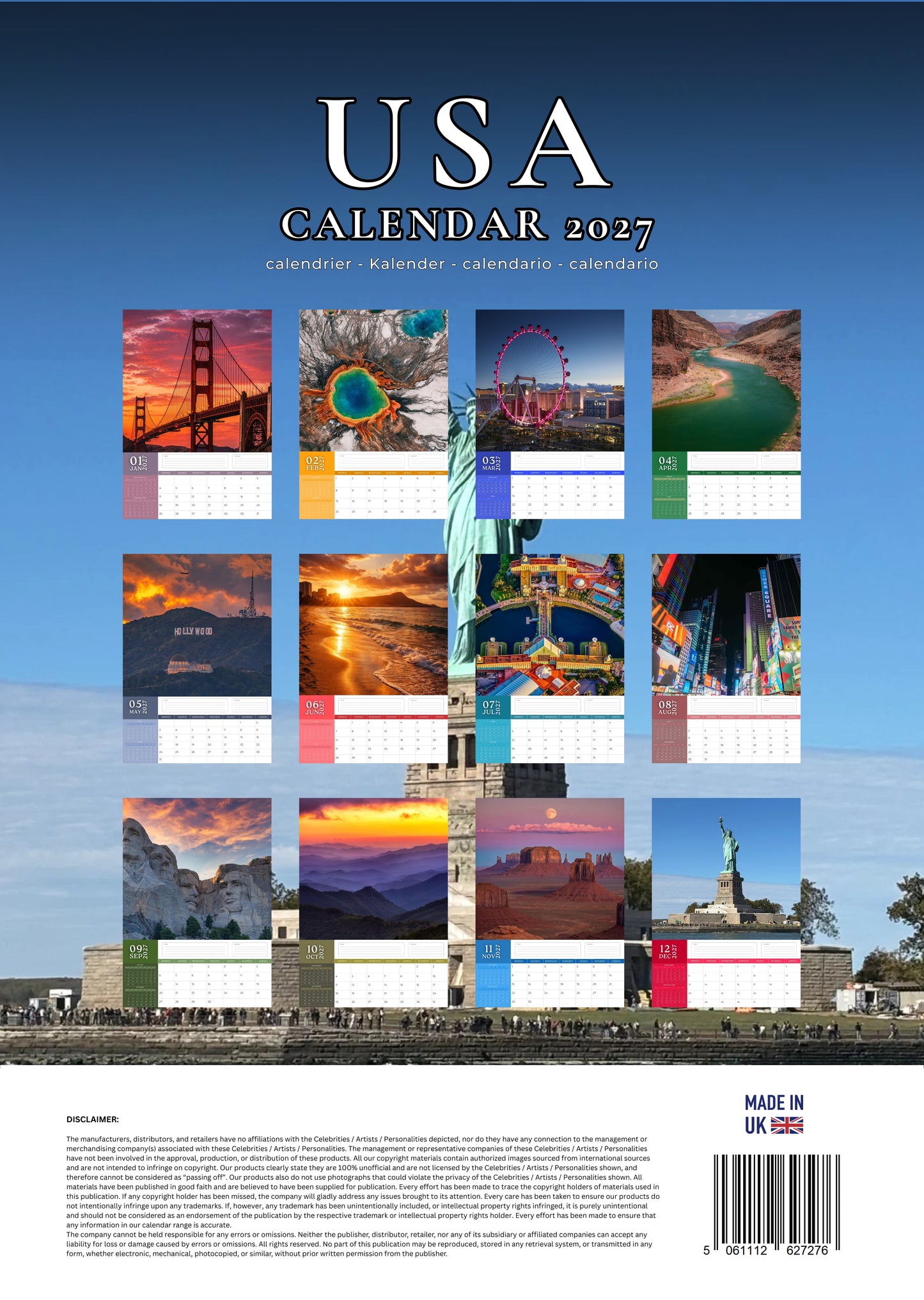 USA Calendar 2027 – M-PRA Range