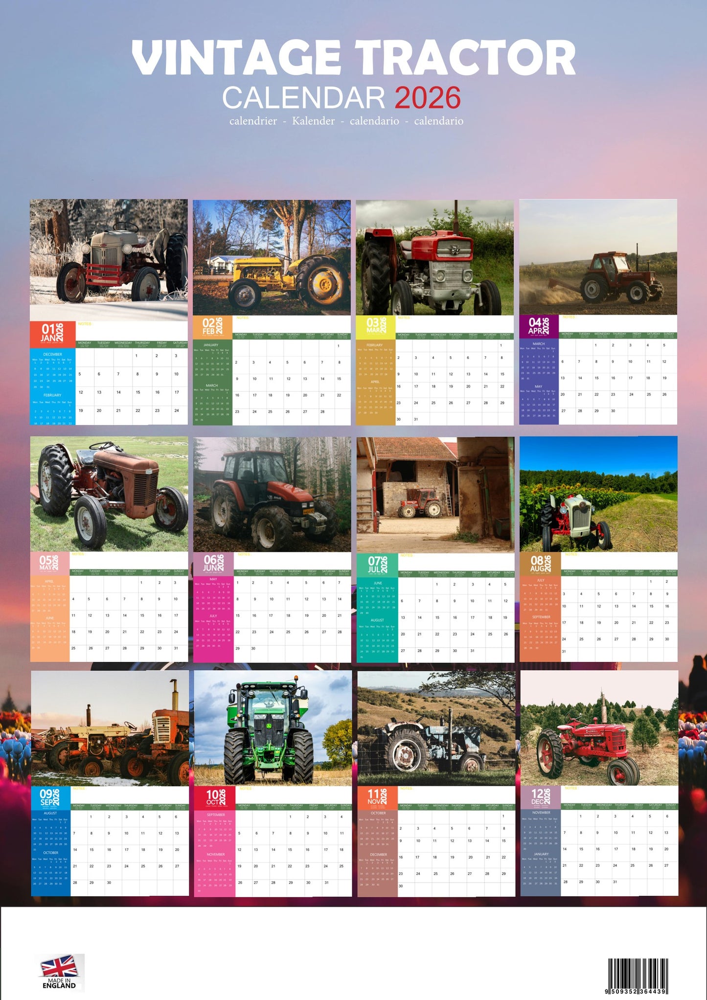 Vintage Tractor Transport Calendar 2026 – M-PRA Range