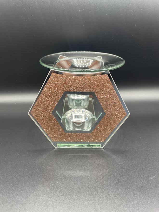 Rose Gold Hexagon Tea Light Wax Burner