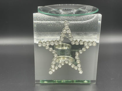 Square Star Mirror Tea Light Wax Burner