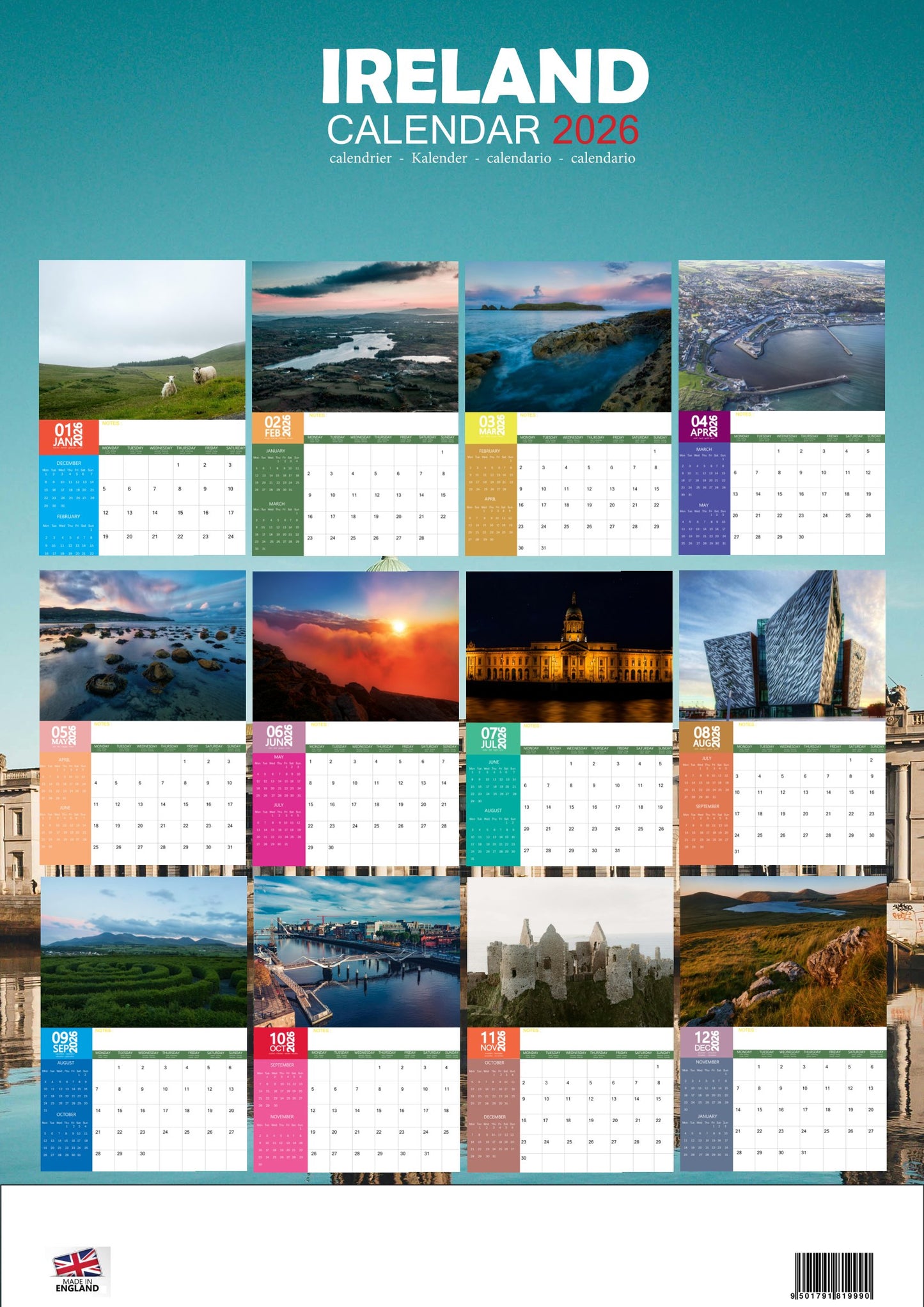 Ireland Calendar 2026 – M-PRA Range