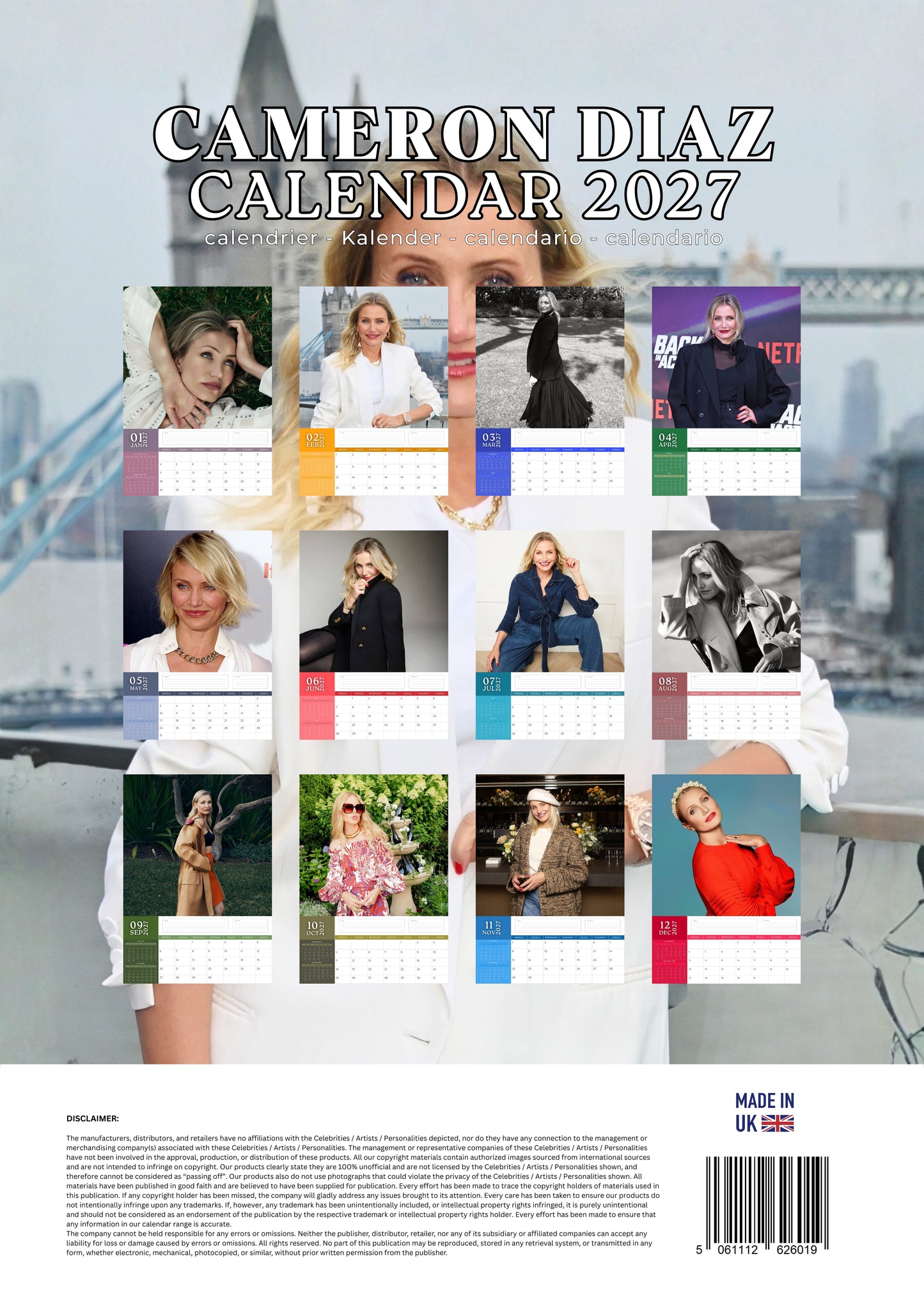 Cameron Diaz Calendar 2027 – M-PRA Range