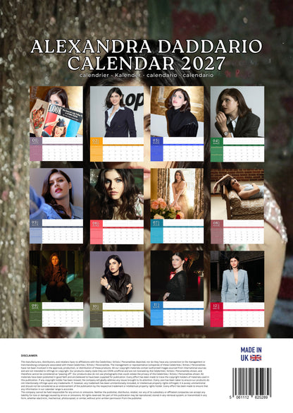 Alexandra Daddario Calendar 2027 – M-PRA Range