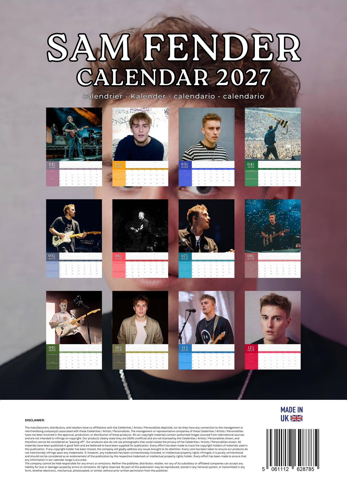 Sam Fender Music Calendar 2027 – M-PRA Range