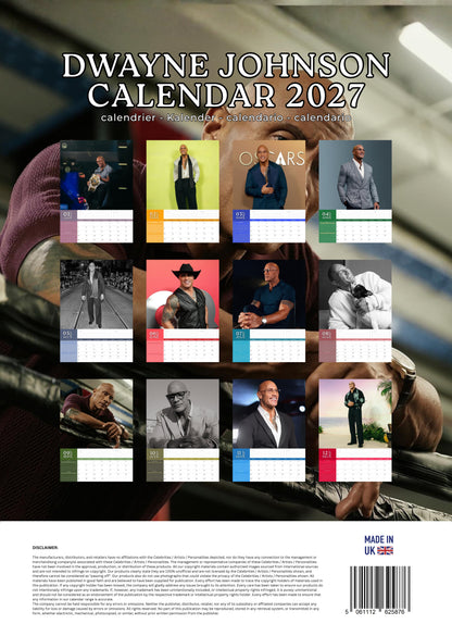 Dwayne Johnson Celebrity Calendar 2027 – M-PRA Range