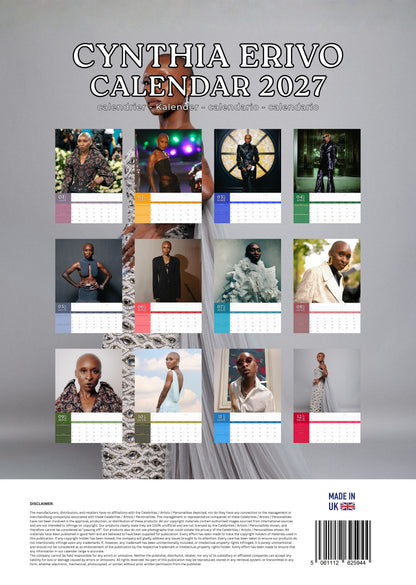 Cynthia Erivo Calendar 2027 – M-PRA Range