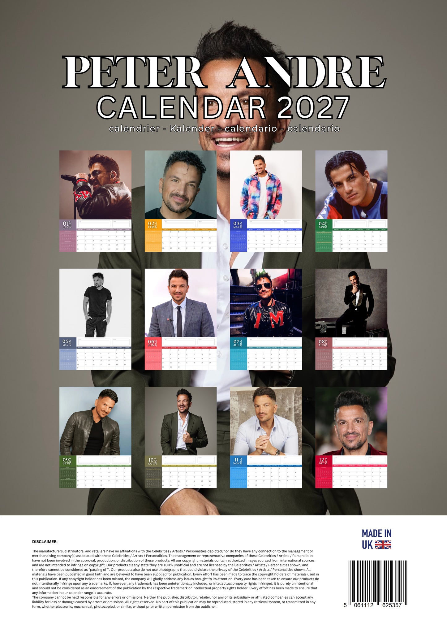Peter Andre Celebrity Calendar 2027 – M-PRA Range