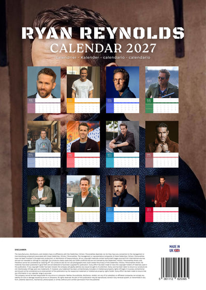 Ryan Reynolds Celebrity Calendar 2027 – M-PRA Range