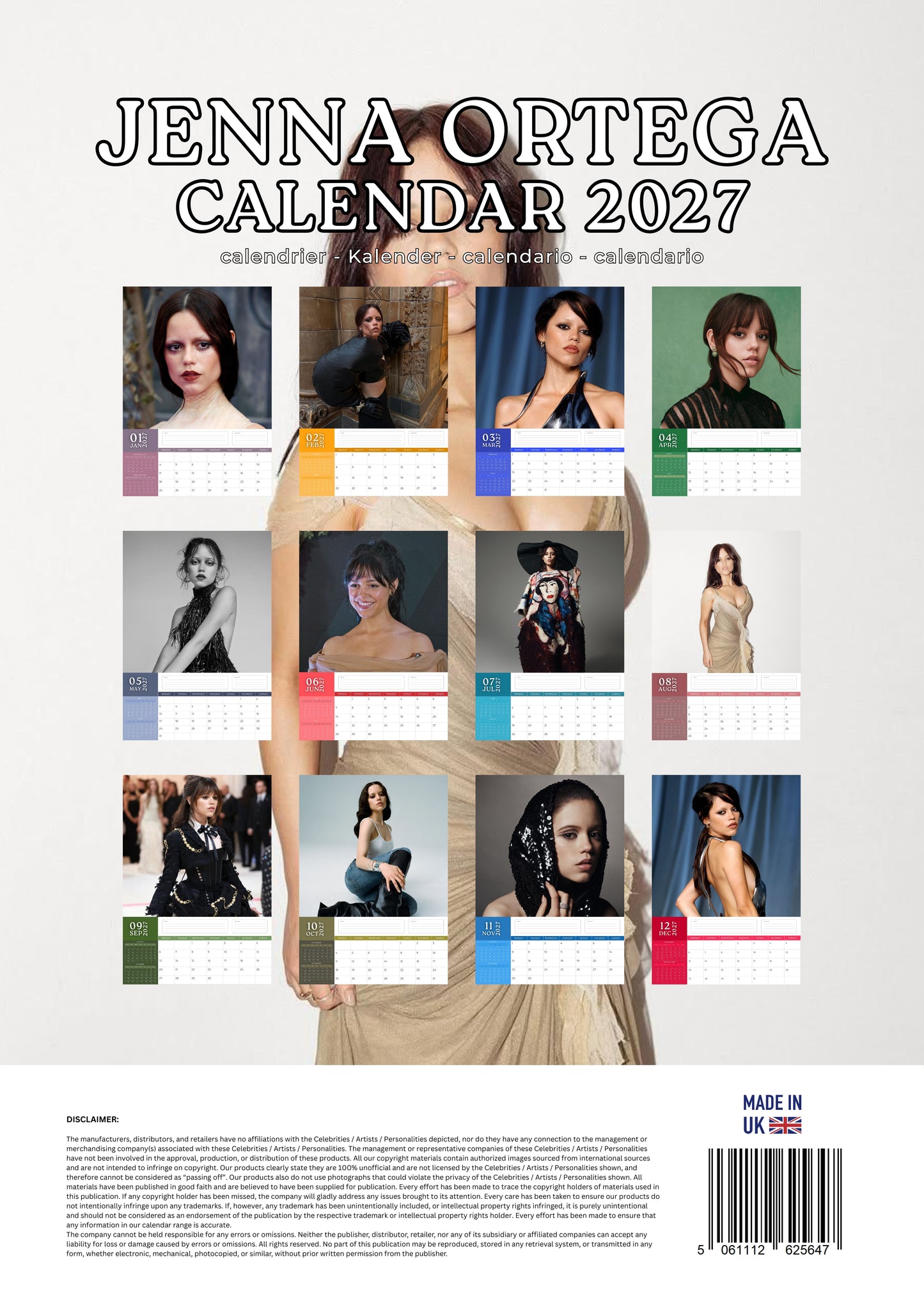 Jenna Ortega Celebrity Calendar 2027 – M-PRA Range