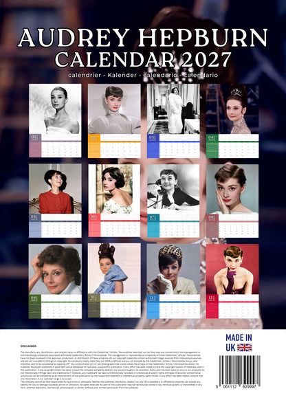 Audrey Hepburn Celebrity Calendar 2027 – M-PRA Range