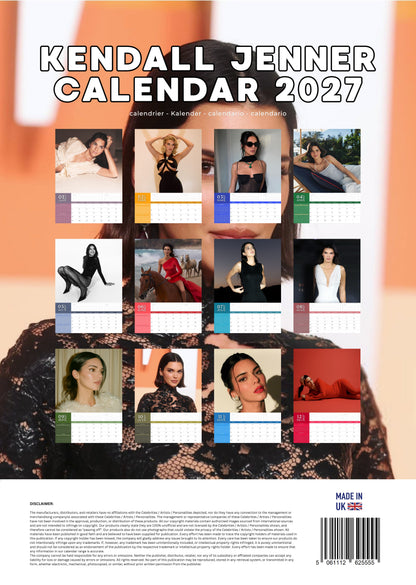 Kendall Jenner Celebrity Calendar 2027 – M-PRA Range