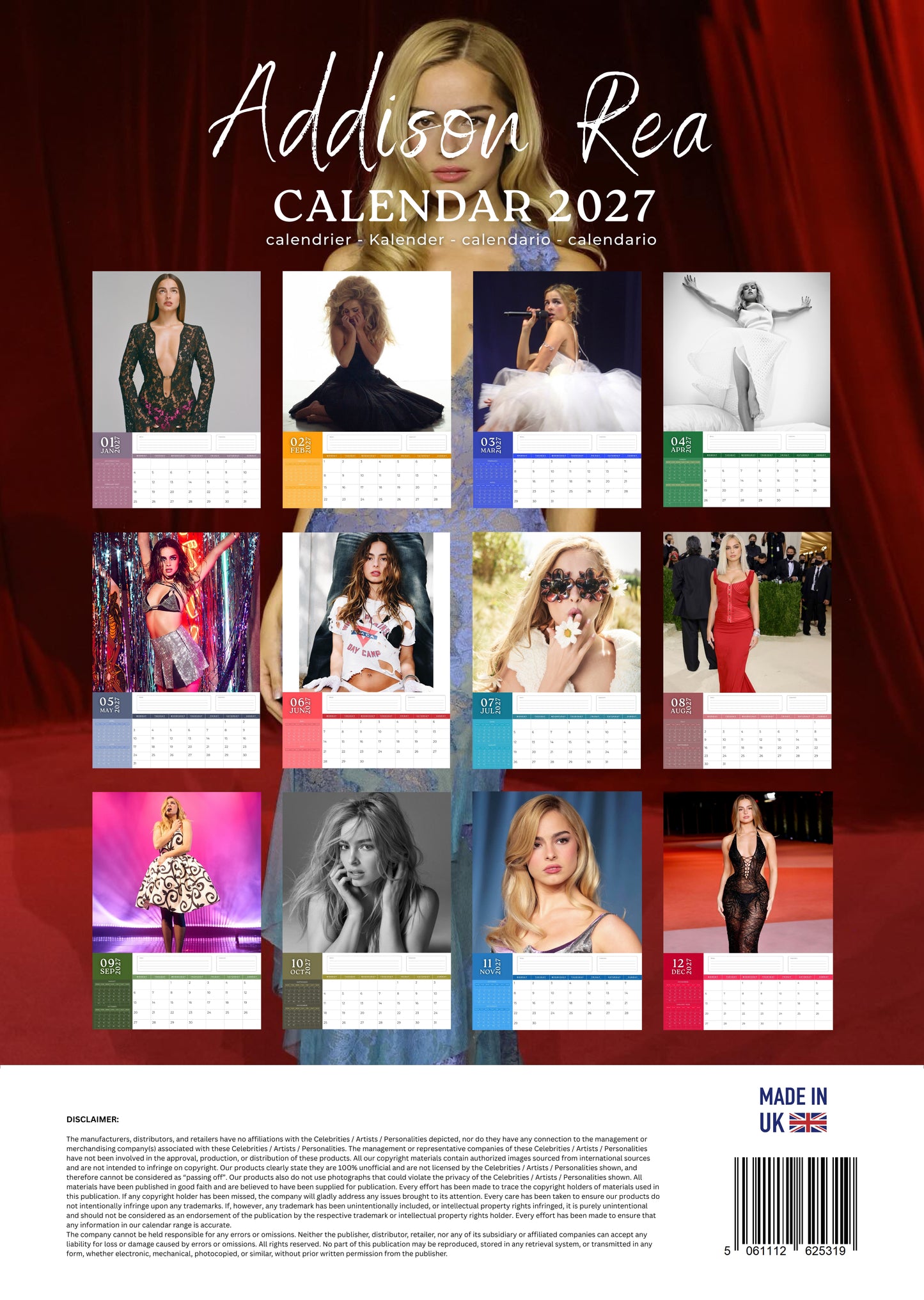 Addison Rae Calendar 2027 – M-PRA Range