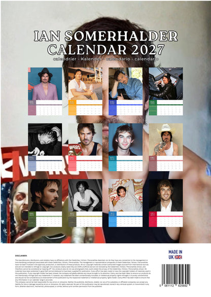 Ian Somerhalder Celebrity Calendar 2027 – M-PRA Range