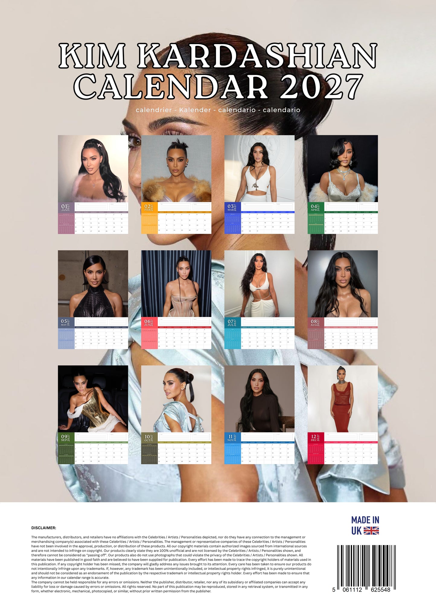 Kim Kardashian Celebrity Calendar 2027 – M-PRA Range