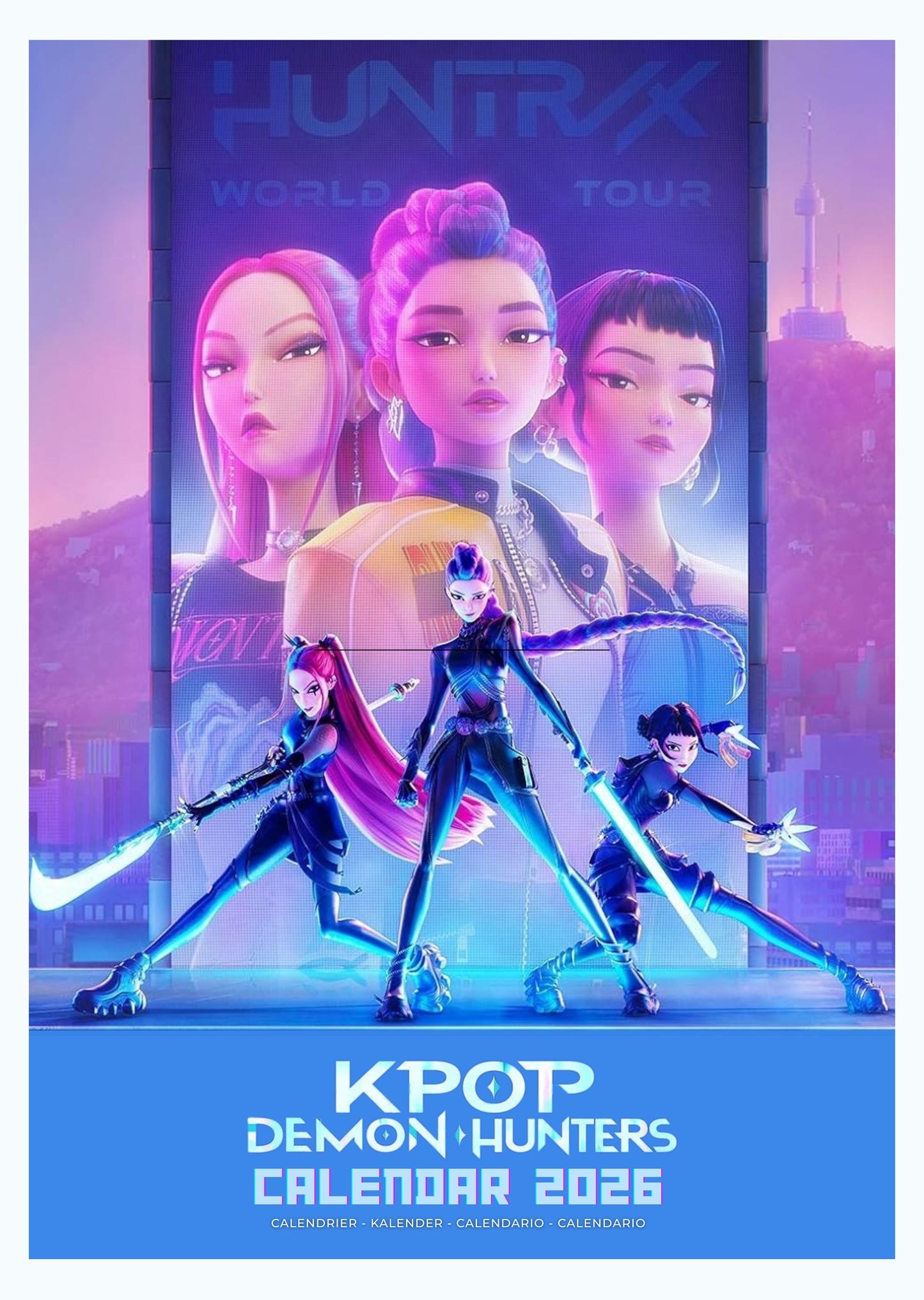 KPOP Demon Hunters 2026 Wall Calendar – Anime-Inspired Action Calendar | Made in UK