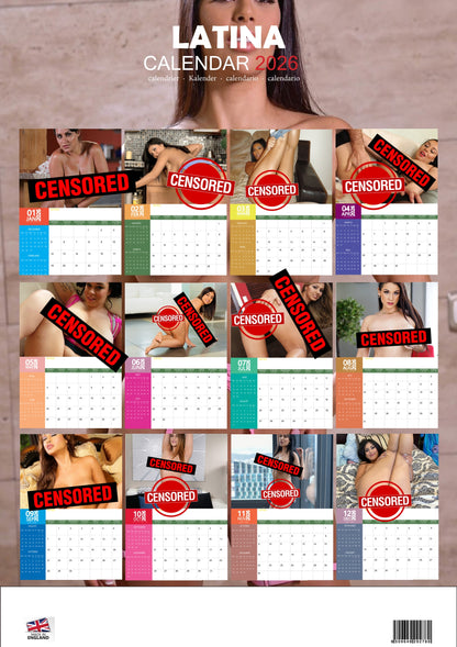 Latina 2026 Wall Calendar – 12 Month Exotic Beauty Edition