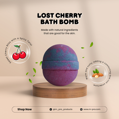 Lost Cherry Bath Bomb – Hand-Made Luxury with Fruity and Spicy Notes