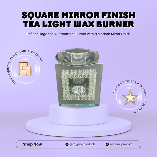 Square Mirror Finish Tea Light Wax Burner