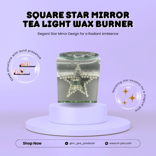 Square Star Mirror Tea Light Wax Burner