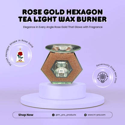 Rose Gold Hexagon Tea Light Wax Burner