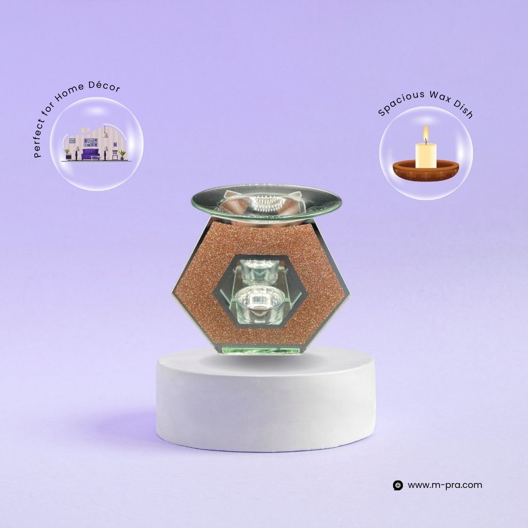 Rose Gold Hexagon Tea Light Wax Burner