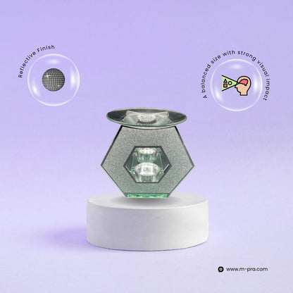 Silver Hexagon Tea Light Wax Burner