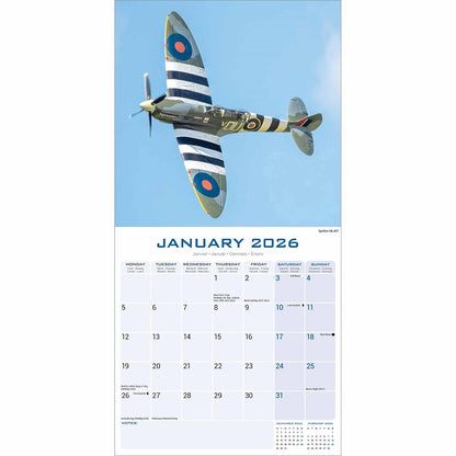 Spitfires Square Calendar 2026 – Legendary British WWII Fighter Plane