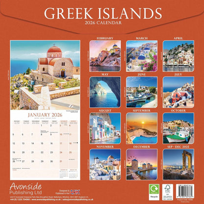 Greek Islands Square Calendar 2026 – Sun-Kissed Shores & Ancient Wonders