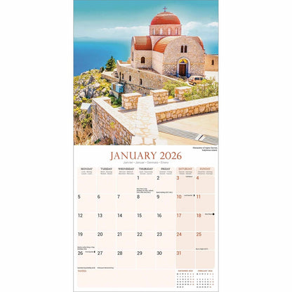 Greek Islands Square Calendar 2026 – Sun-Kissed Shores & Ancient Wonders