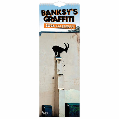 Banksy's Graffiti Slim Calendar 2026 – Iconic Street Art from Bristol