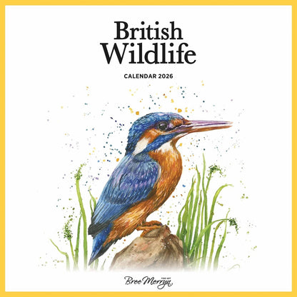 British Wildlife Wall Square Calendar 2026 by Bree Merryn