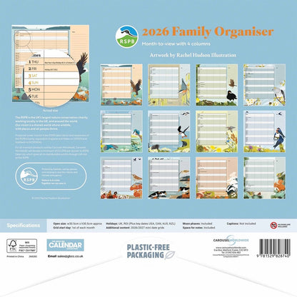 RSPB Woodland Family Square Organiser 2026 – Nature-Inspired Planning for the Whole Family