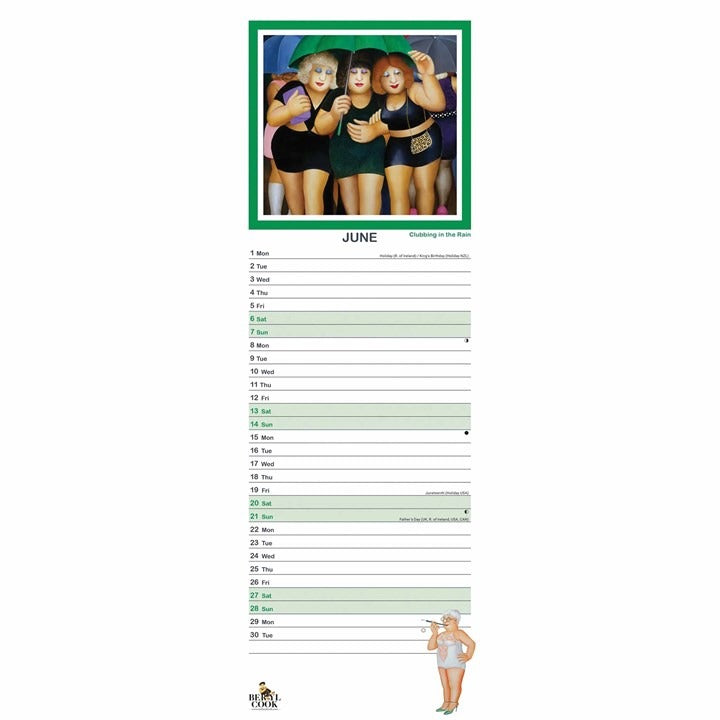 Beryl Cook Slim Calendar 2026 – Classic Humorous Artwork for Every Month