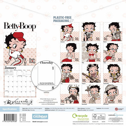 Betty Boop Square Calendar 2026 – A Year of Classic Glamour