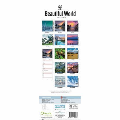 WWF Beautiful World Slim Calendar 2026 – Celebrate Our Planet’s Wildlife