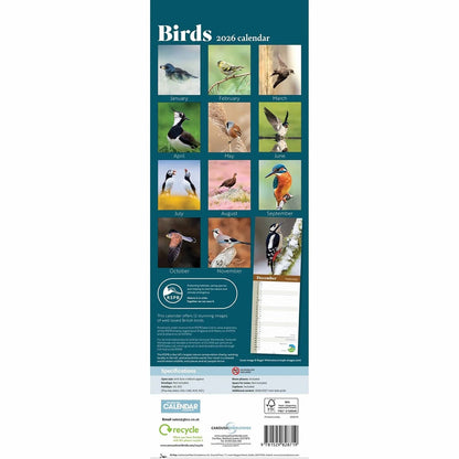 RSPB Birds Slim Calendar 2026 – Support UK Nature Conservation