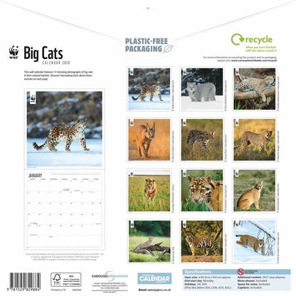 WWF Big Cats Square Calendar 2026 – Roaring Beauty All Year Round