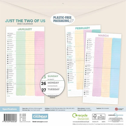 Just the Two of Us Couples Square Planner 2026 – Plan Together, Stay Together