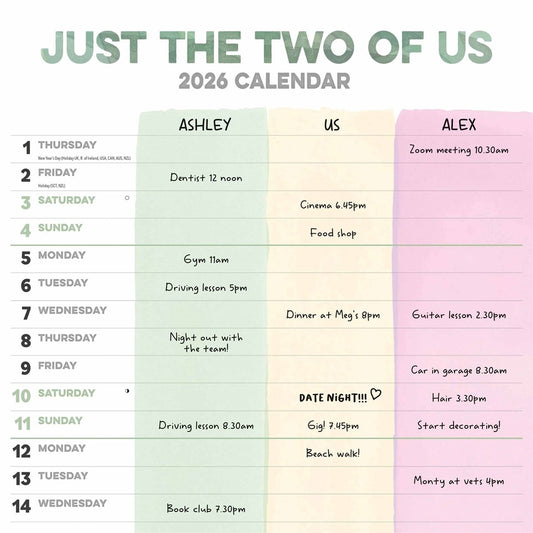 Just the Two of Us Couples Square Planner 2026 – Plan Together, Stay Together