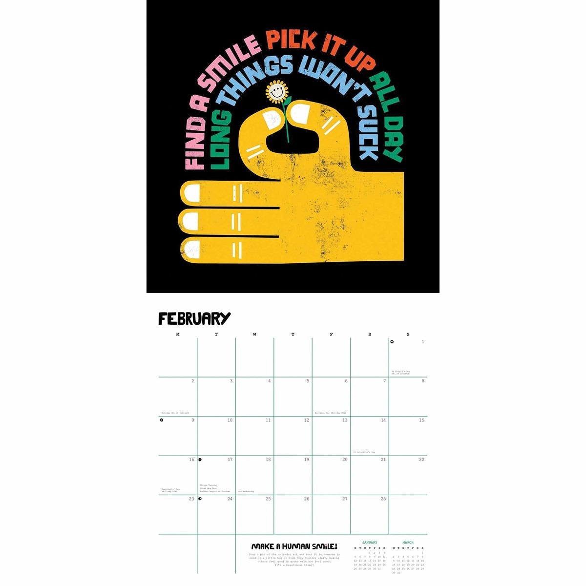 Bloom Anyhow Square Calendar 2026 – Brighten Every Day with Joy