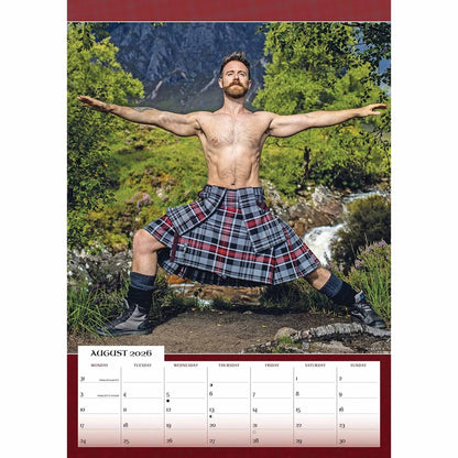 Kilted Yoga A3 Calendar 2026 – Strength, Serenity, and a Touch of Scottish Boldness