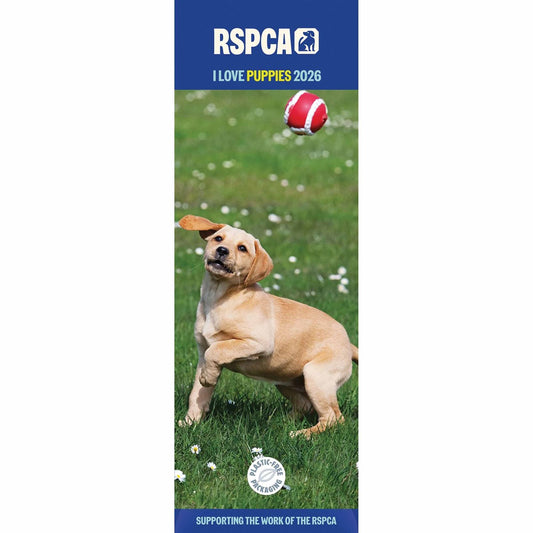 RSPCA I Love Puppies Slim Calendar 2026 – A Year of Puppy Love