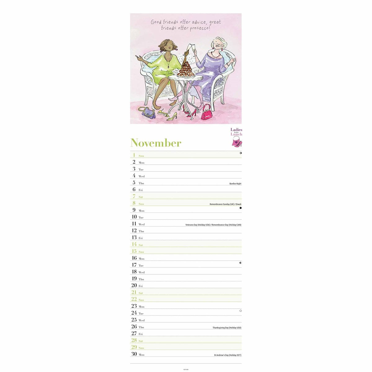 Ladies Who Lunch Slim Calendar 2026 – A Year of Wit, Glamour & Girly Gossips