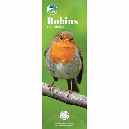 RSPB Robins Slim Calendar 2026 – Celebrate Britain’s Beloved Red-Breasted Friend