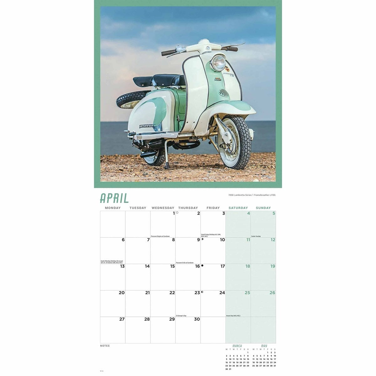 Scooters Square Calendar 2026 – Iconic Vespas & Lambrettas