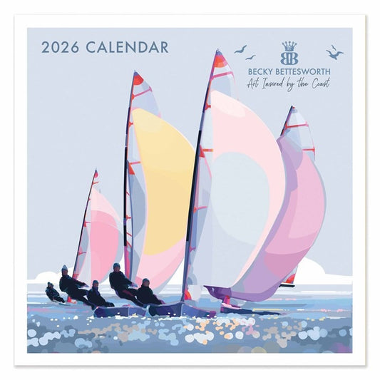 Seaside Poster Art Square Calendar 2026 – Coastal Charm in Classic Style