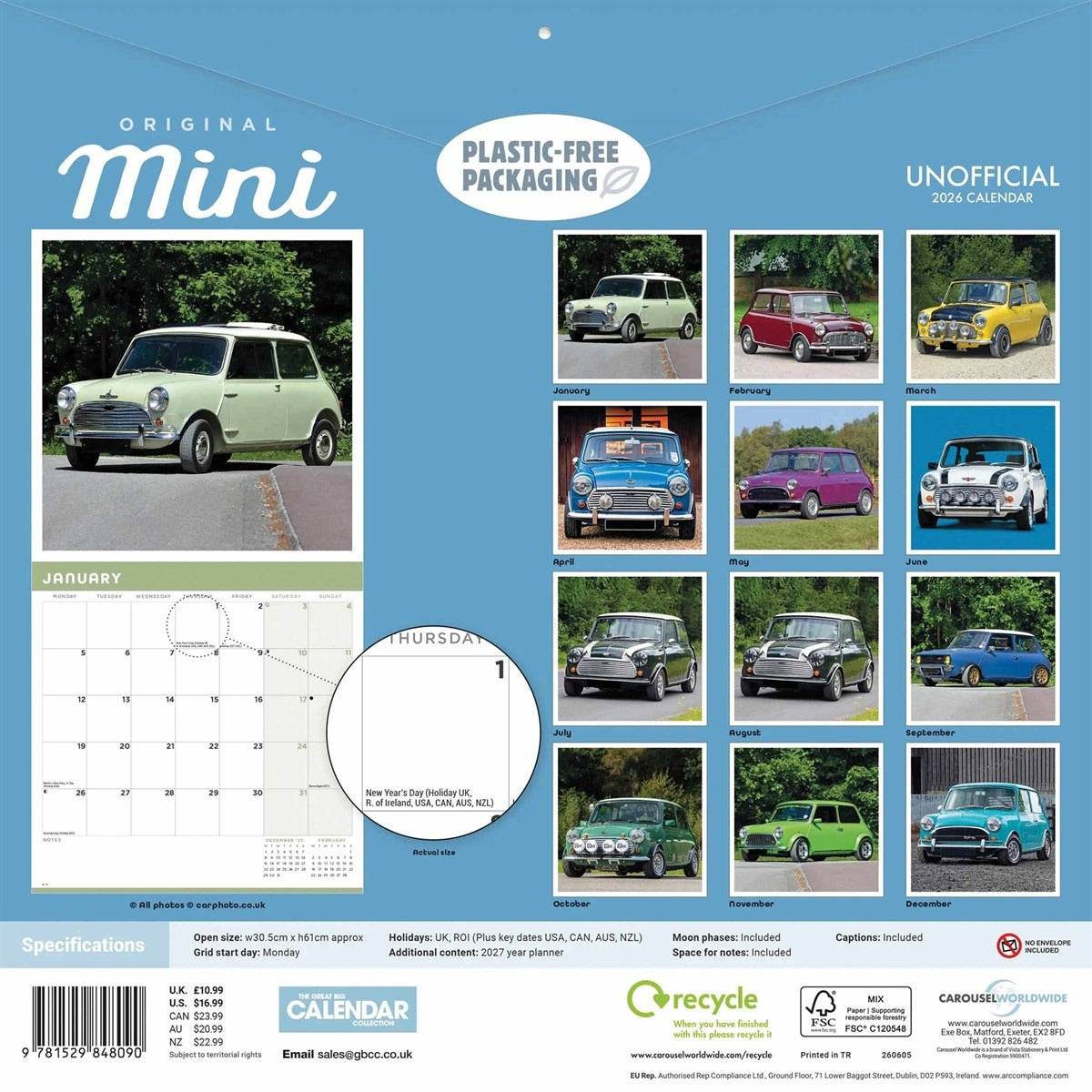 The Original Mini Unofficial Square Calendar 2026 – Celebrate an Iconic Classic